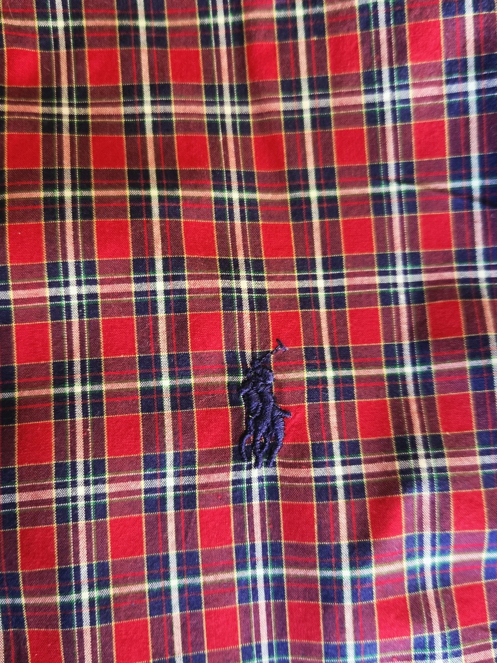 Ralph Lauren Red, Navy & White Plaid Button-Down Shirt (Boys)